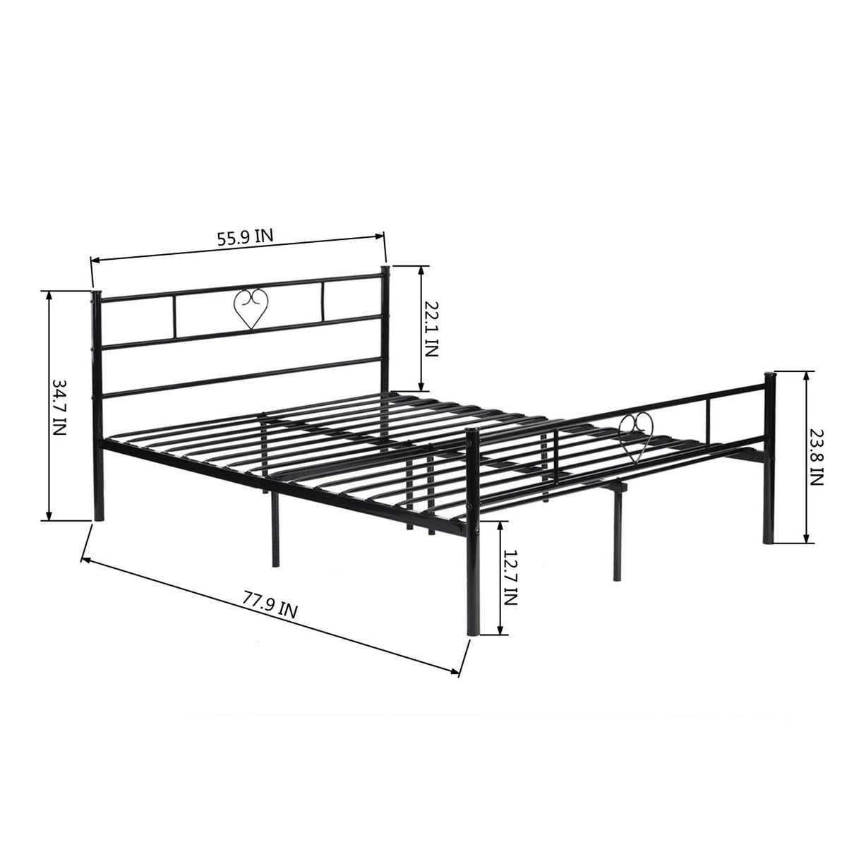 Heart Full Metal Bedframe