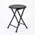 Modern Folding Metal Stool, Black Finish - HEAVEN METAL BK