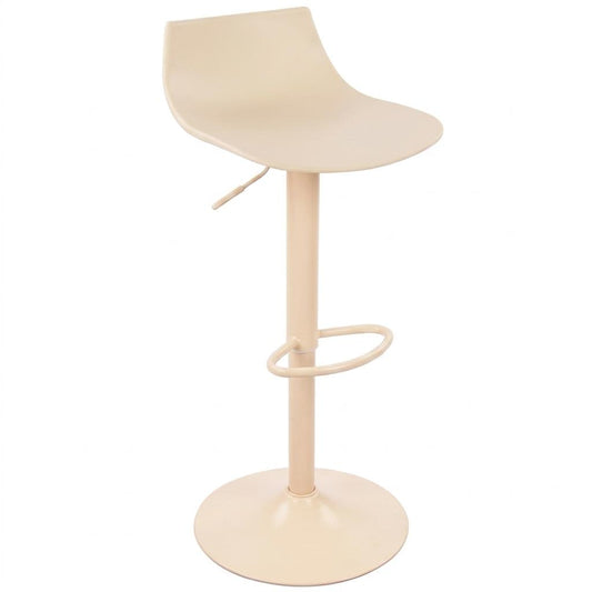 Modern Beige Bar Stool, PP Seat & Metal Base - HERIBO BEIGE
