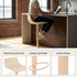 Modern Beige Bar Stool, PP Seat & Metal Base - HERIBO BEIGE
