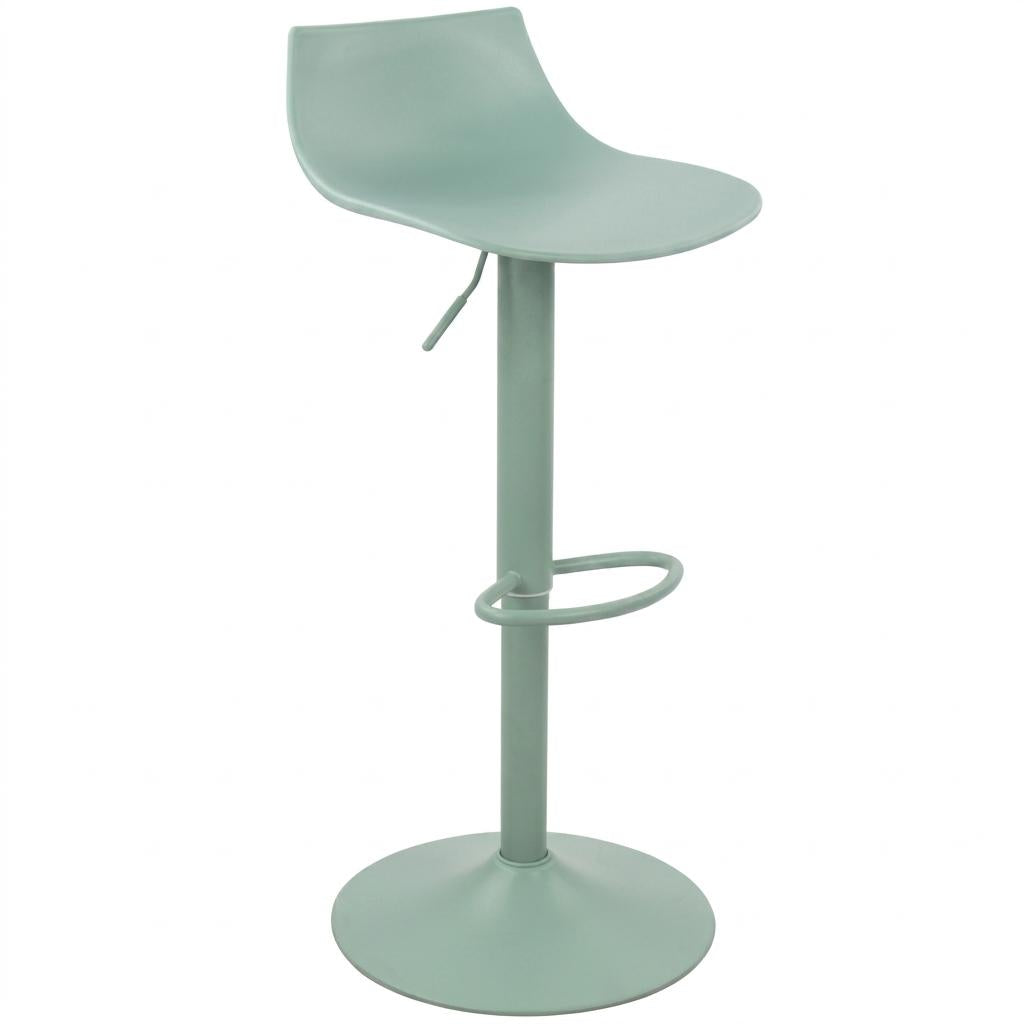 Modern Green Bar Stool, PP Seat & Metal Base - HERIBO GREEN