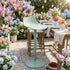 Modern Green Bar Stool, PP Seat & Metal Base - HERIBO GREEN
