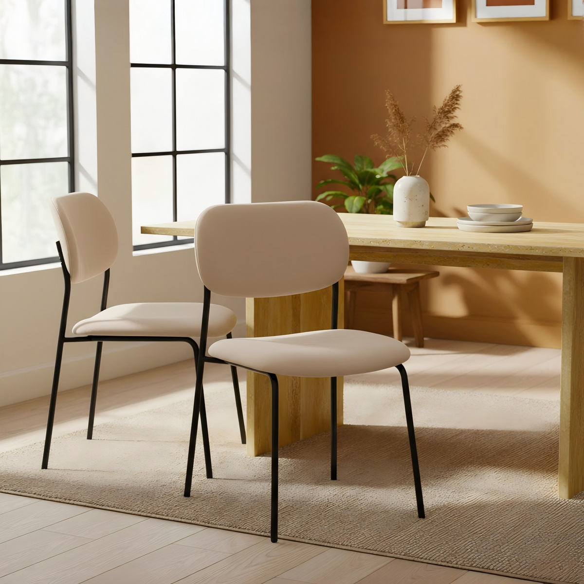 Modern Dining Chair, Fabric Frame - HETTA