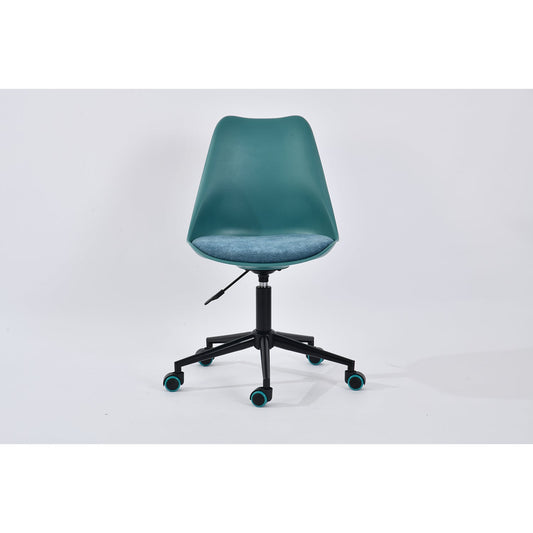 higos fabric blue - blue secretary office chair - upholstered compact seating or footrest