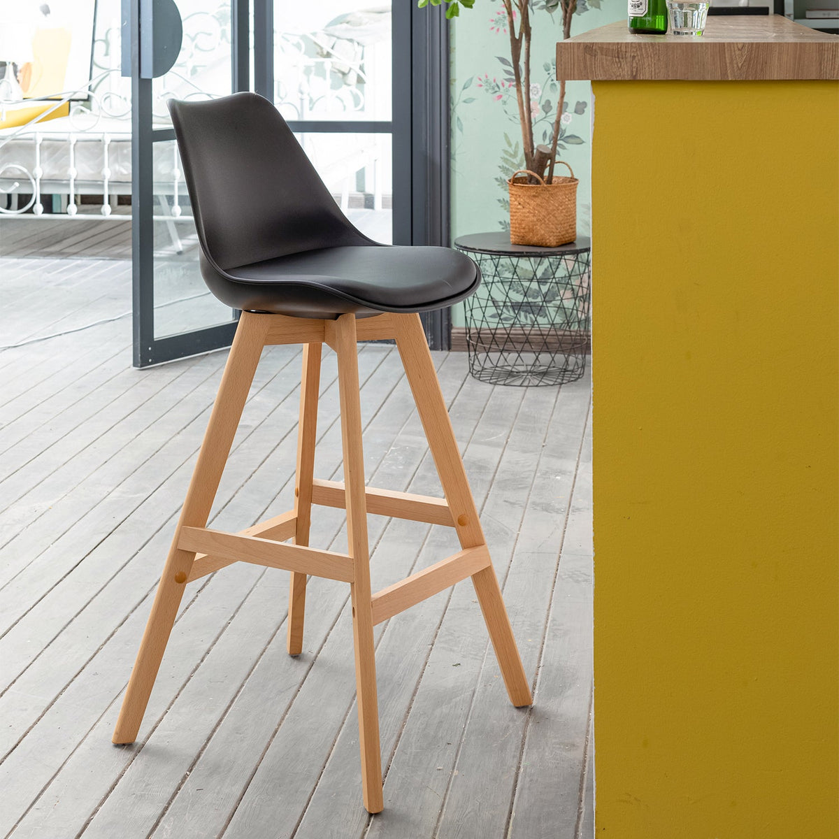 Homie Solid Wooden Leg Ukfr Bar Stools