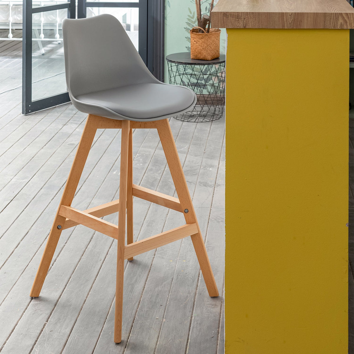 Homie Solid Wooden Leg Ukfr Bar Stools