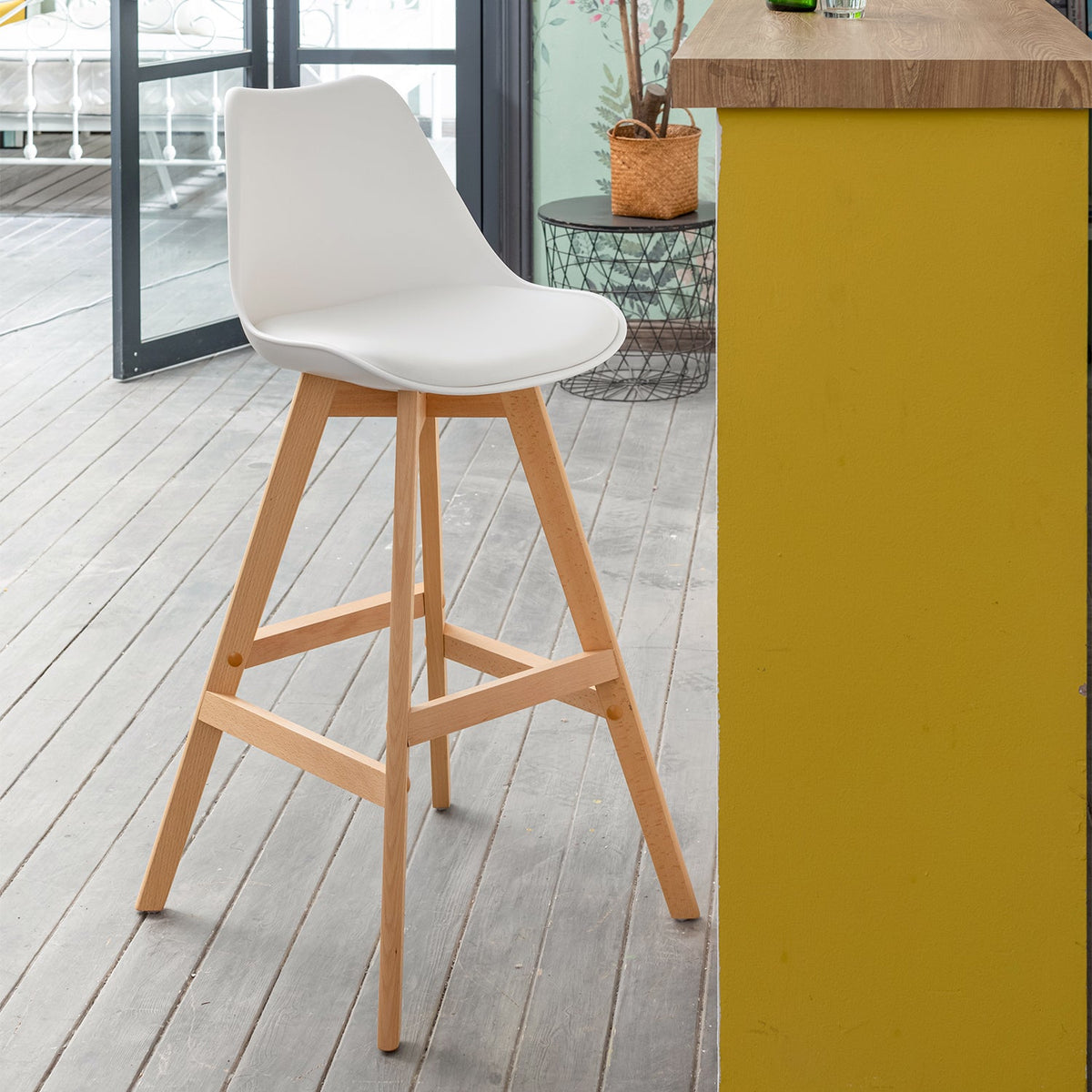 Homie Solid Wooden Leg Ukfr Bar Stools