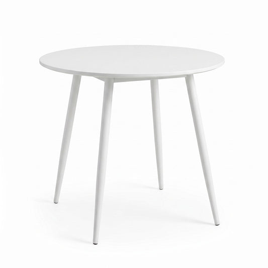 Modern White MDF Table, Powder-Coated Legs – HOPINION TABLE V2