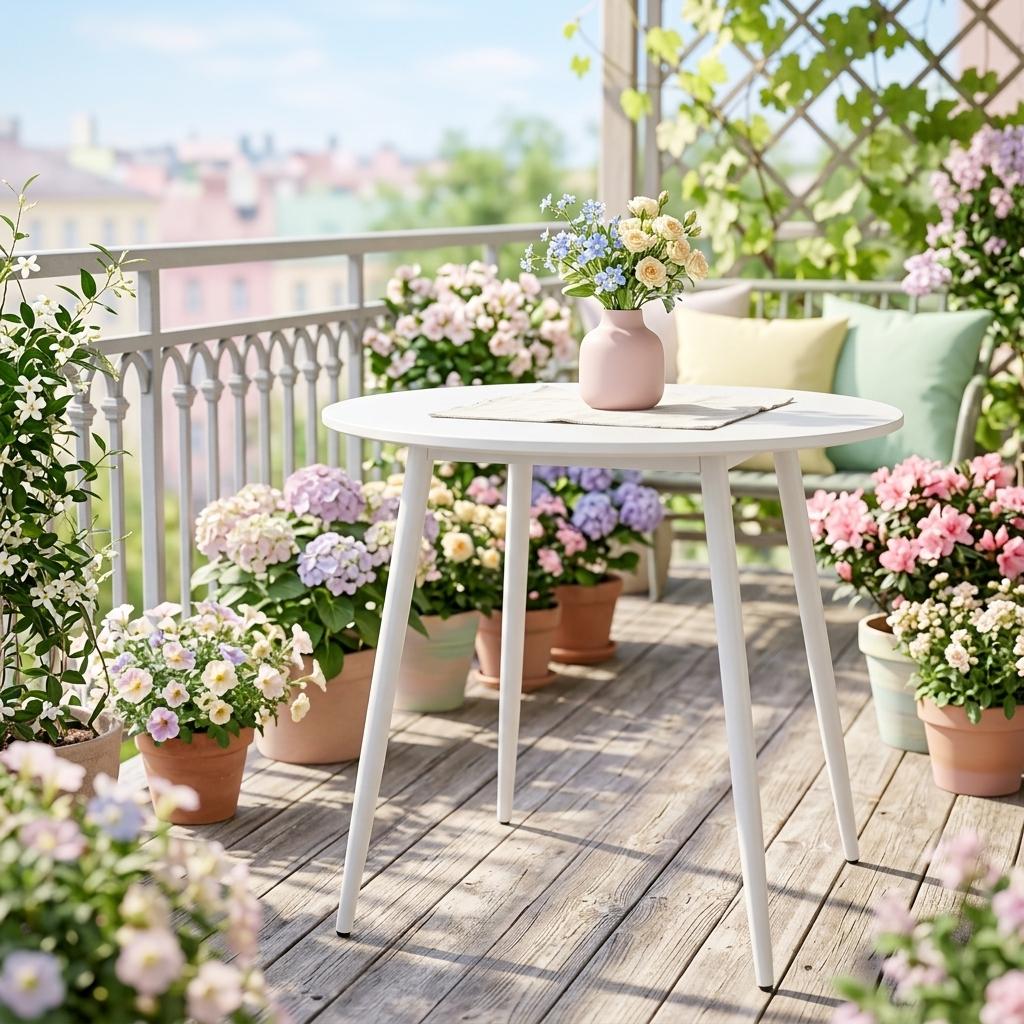 Modern White MDF Table, Powder-Coated Legs – HOPINION TABLE V2