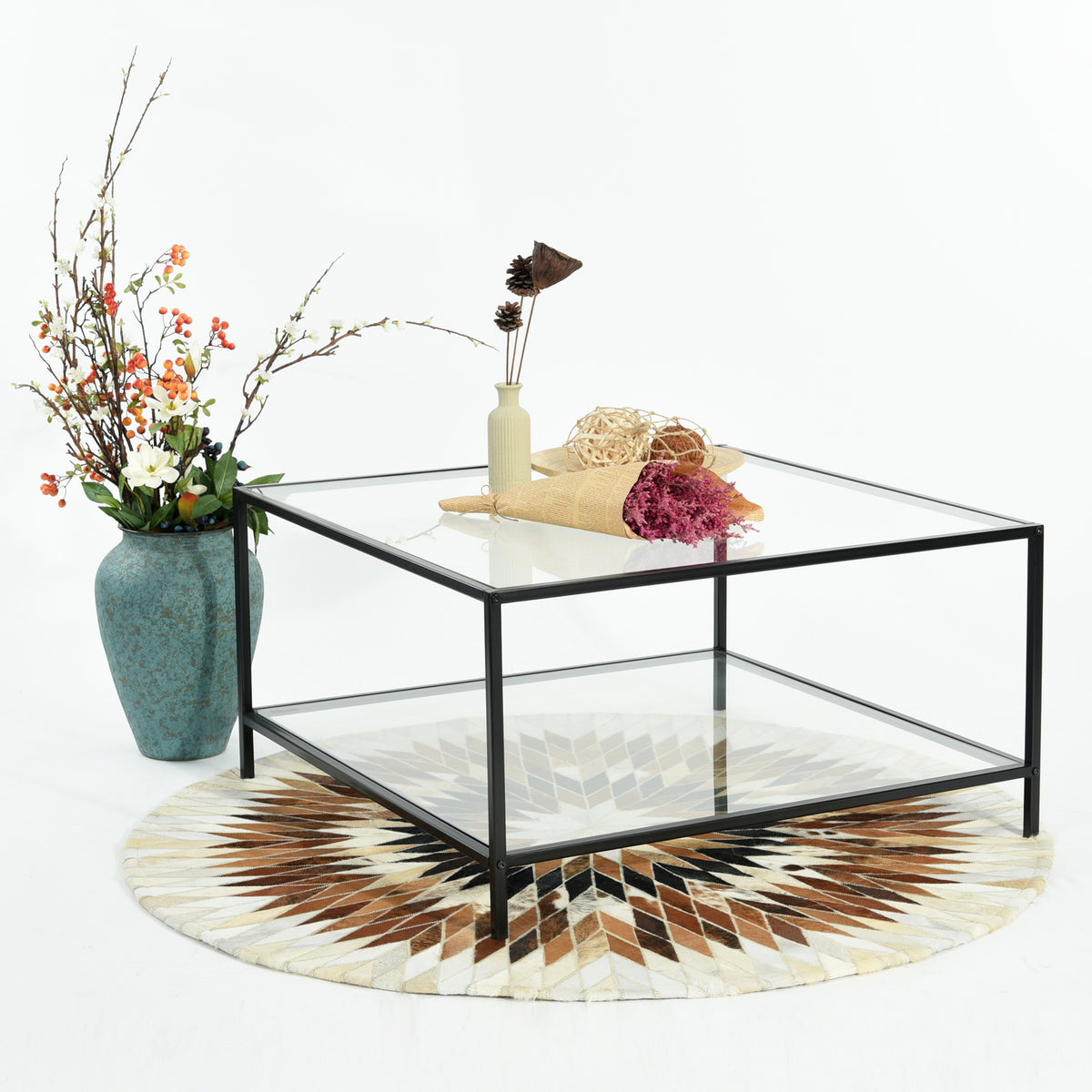Modern Glass Metal Coffee Table - HUDD FRASERS