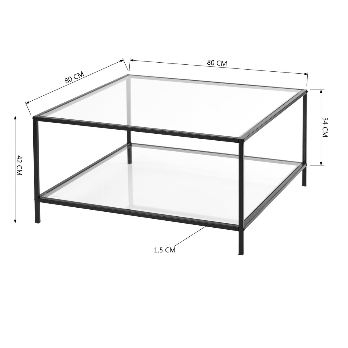 Modern Glass Metal Coffee Table - HUDD FRASERS
