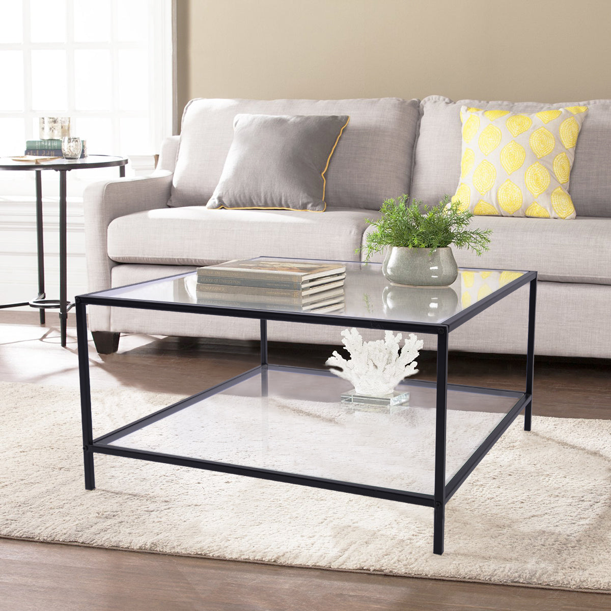 Modern Glass Metal Coffee Table - HUDD FRASERS