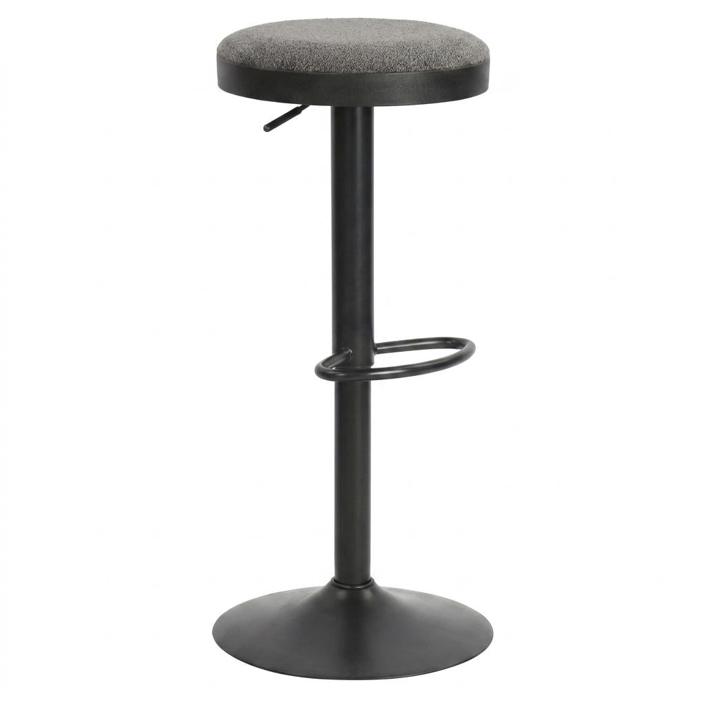 Modern Barstool, Fabric Adjustable Seat - ILIYA-DARK GREY