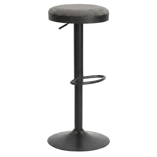Modern Barstool, Fabric Adjustable Seat - ILIYA-DARK GREY