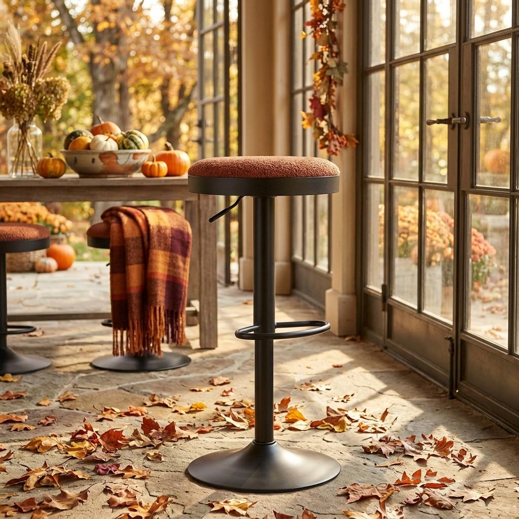 Modern Red Fabric Barstool – ILIYA-RED
