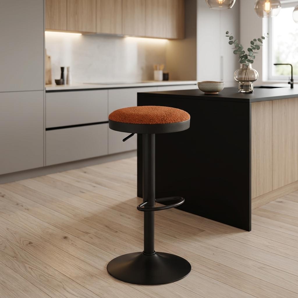 Modern Red Fabric Barstool – ILIYA-RED