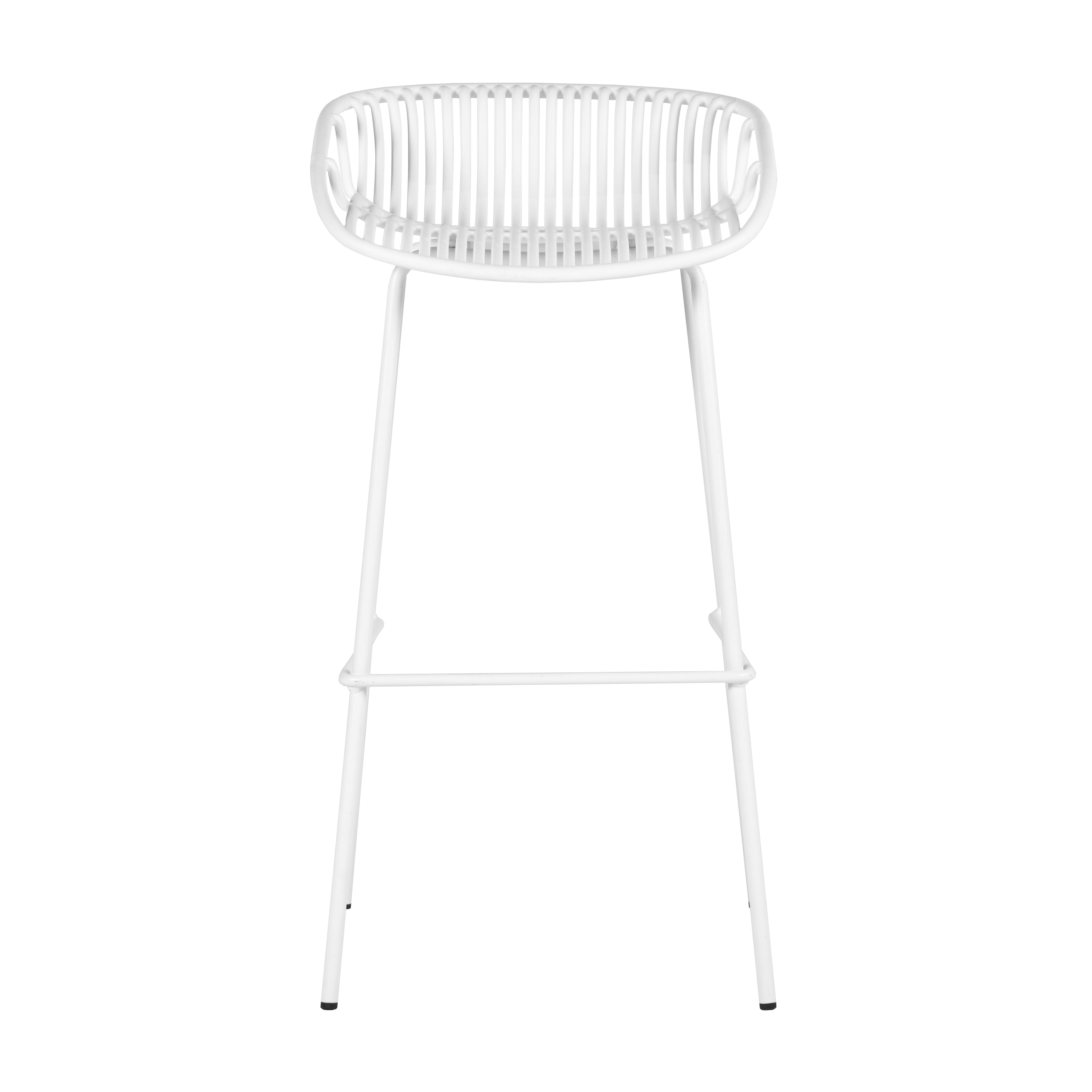 Modern White Barstool, Metal Frame - ILY-75
