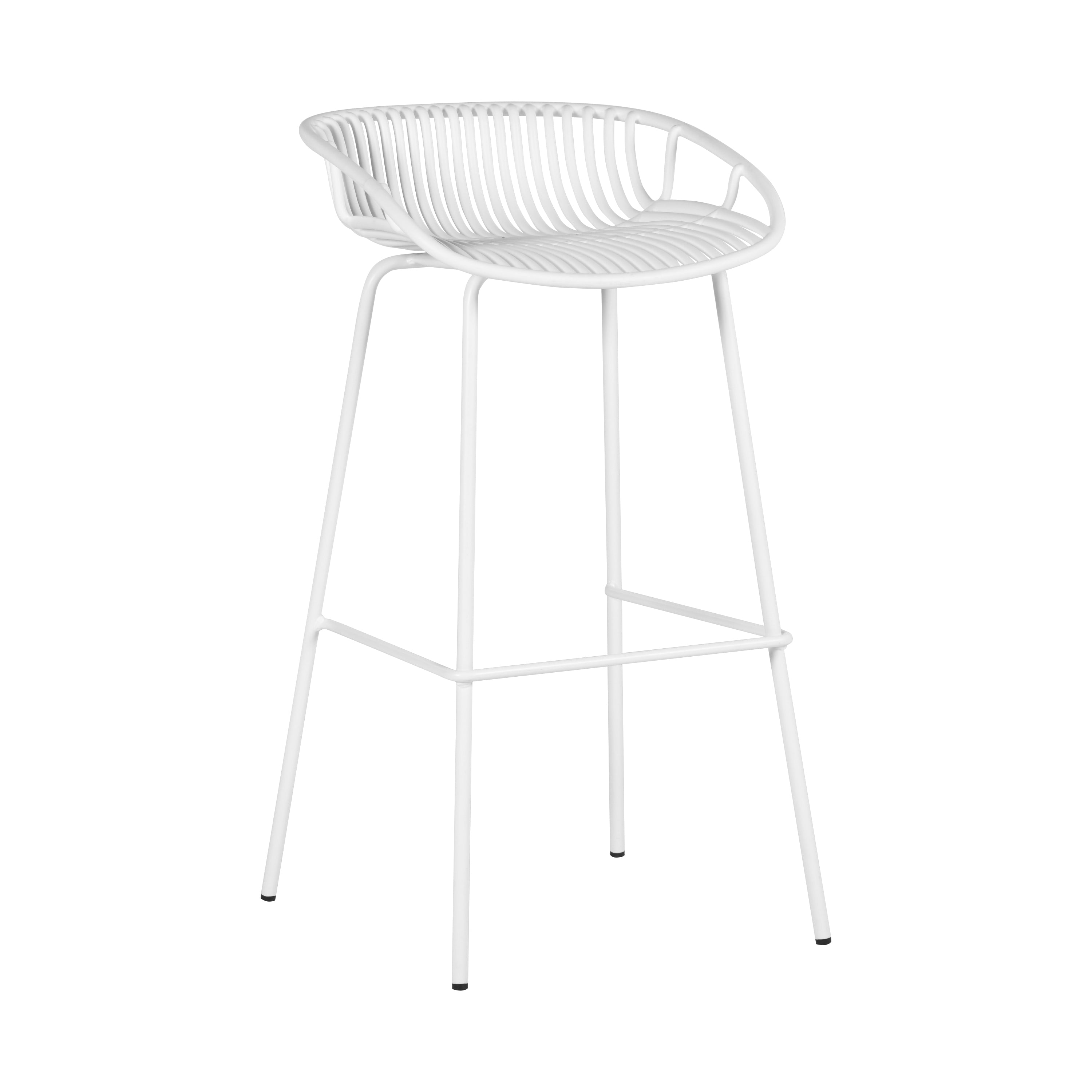 Modern White Barstool, Metal Frame - ILY-75