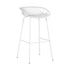 Modern White Barstool, Metal Frame - ILY-75