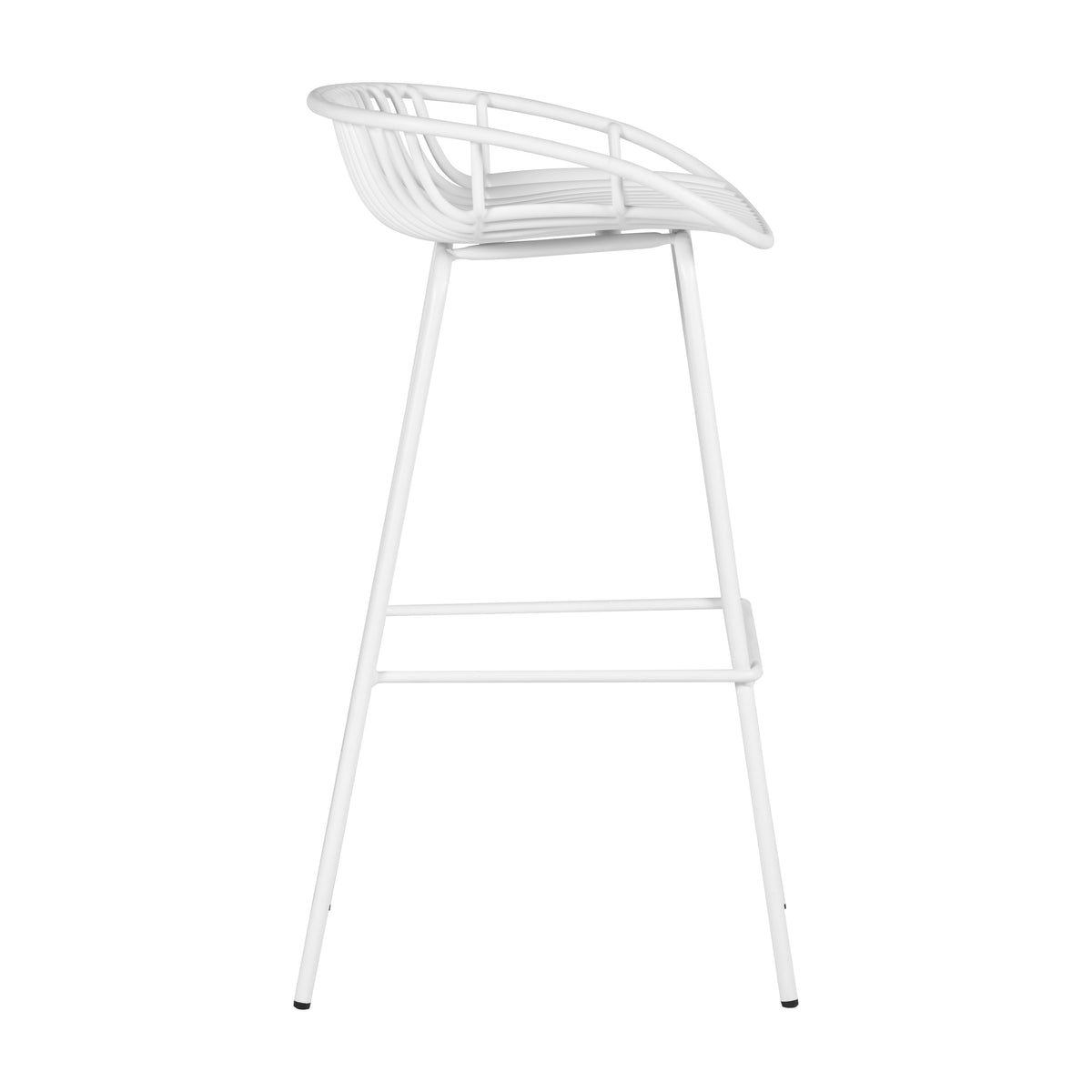 Modern White Barstool, Metal Frame - ILY-75
