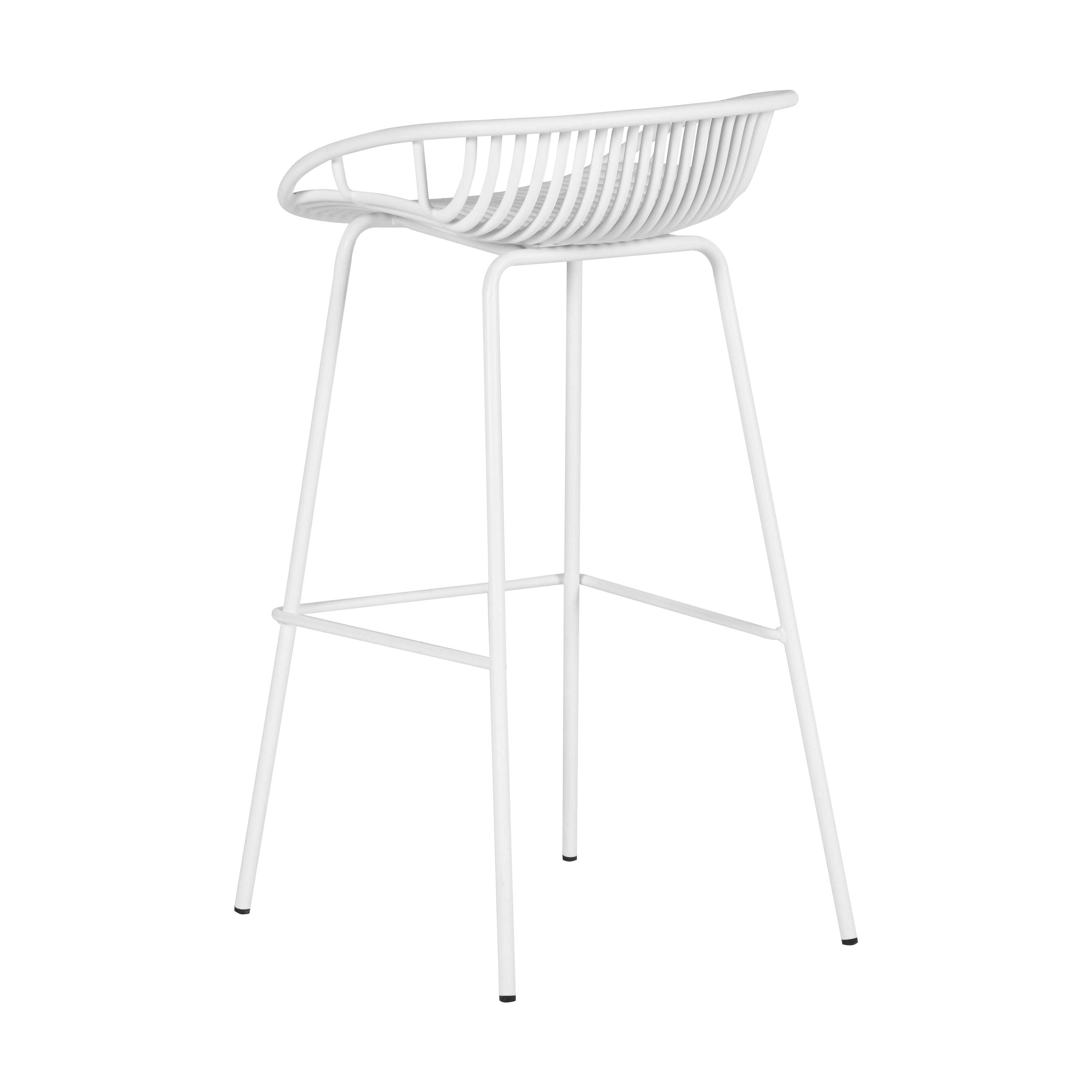 Modern White Barstool, Metal Frame - ILY-75