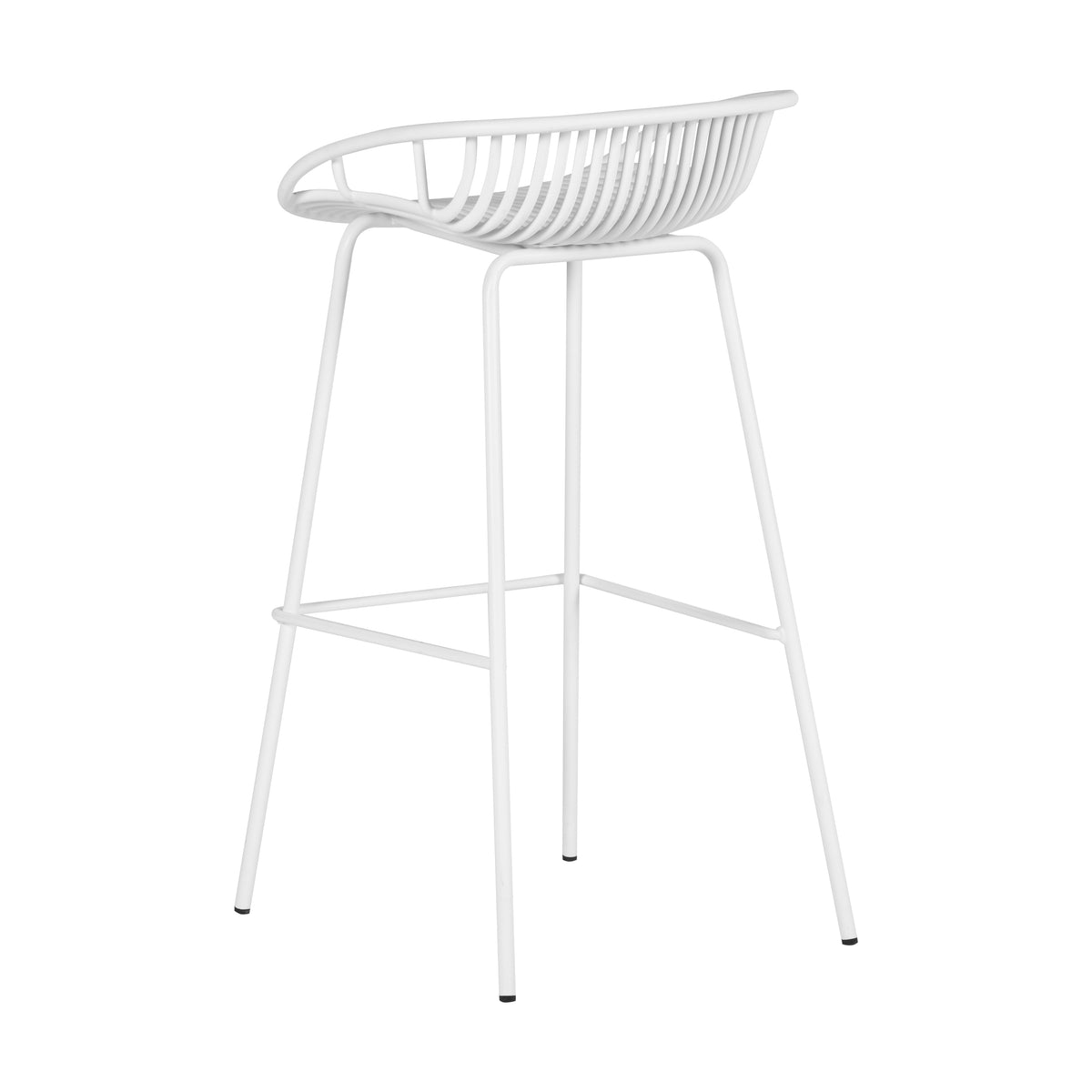 Modern White Barstool, Metal Frame - ILY-75