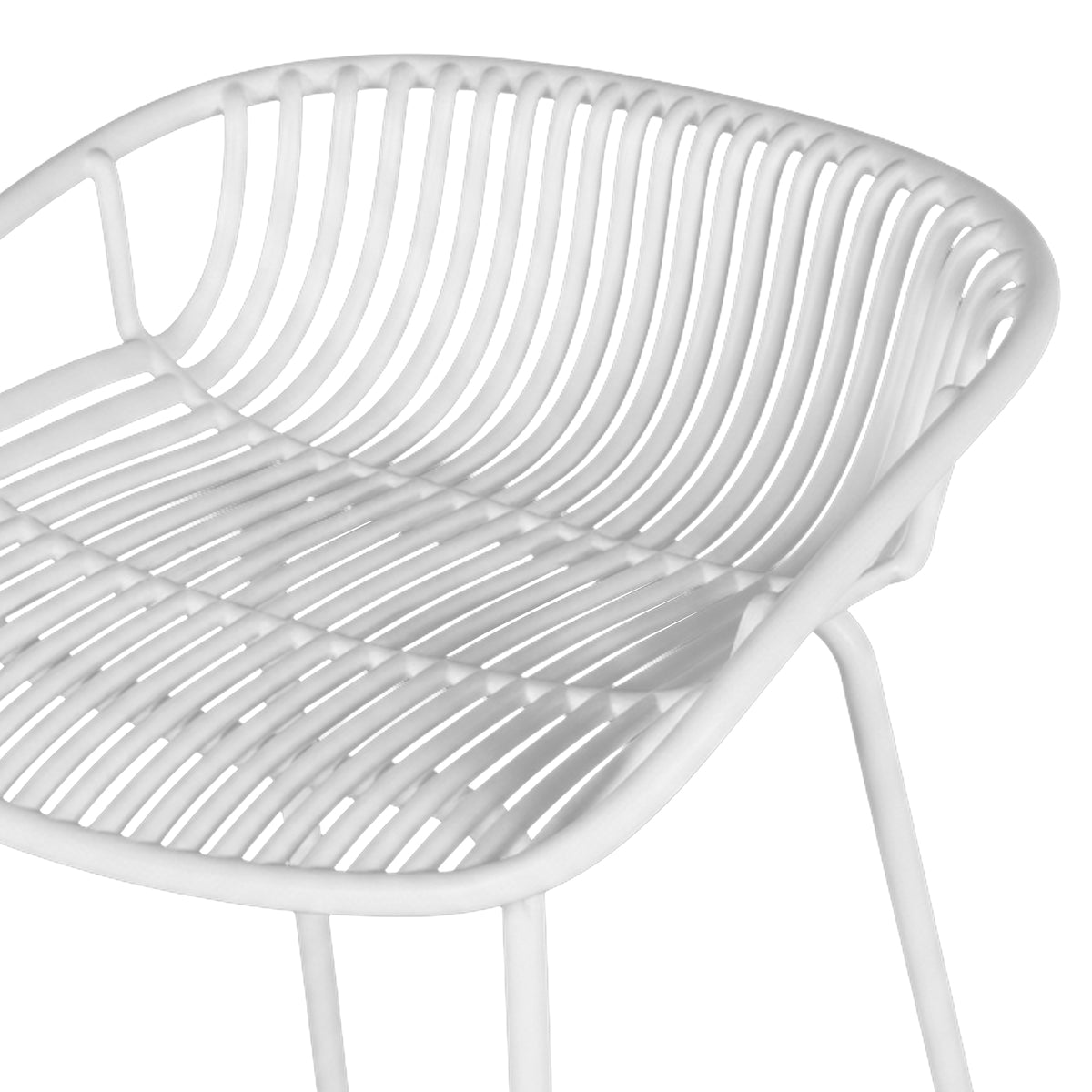 Modern White Barstool, Metal Frame - ILY-75