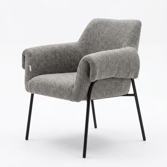 Modern Leisure Chair, Fabric Iron Frame - INE LIGHT GREY