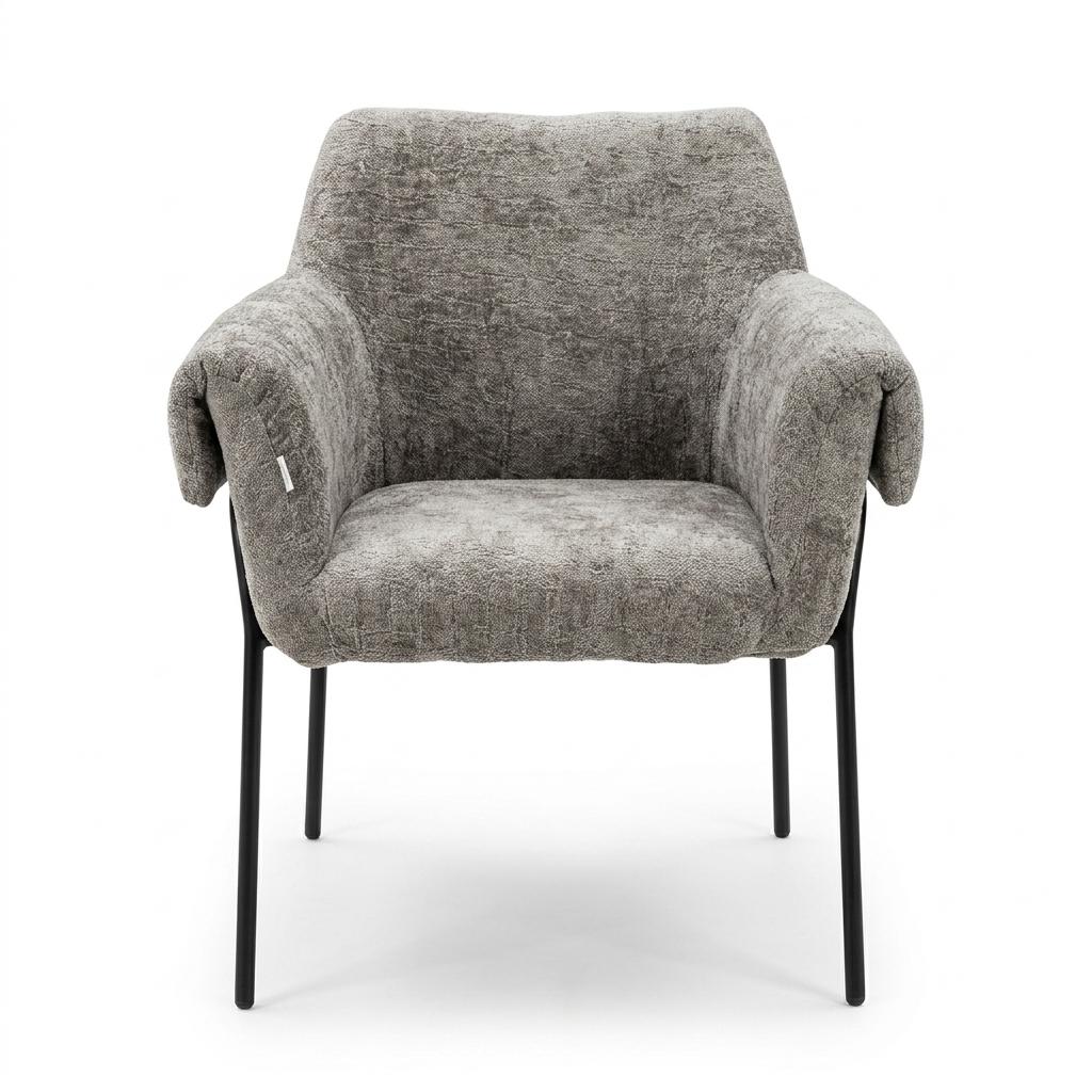 Modern Leisure Chair, Fabric Iron Frame - INE LIGHT GREY