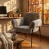 Modern Leisure Chair, Fabric Iron Frame - INE LIGHT GREY