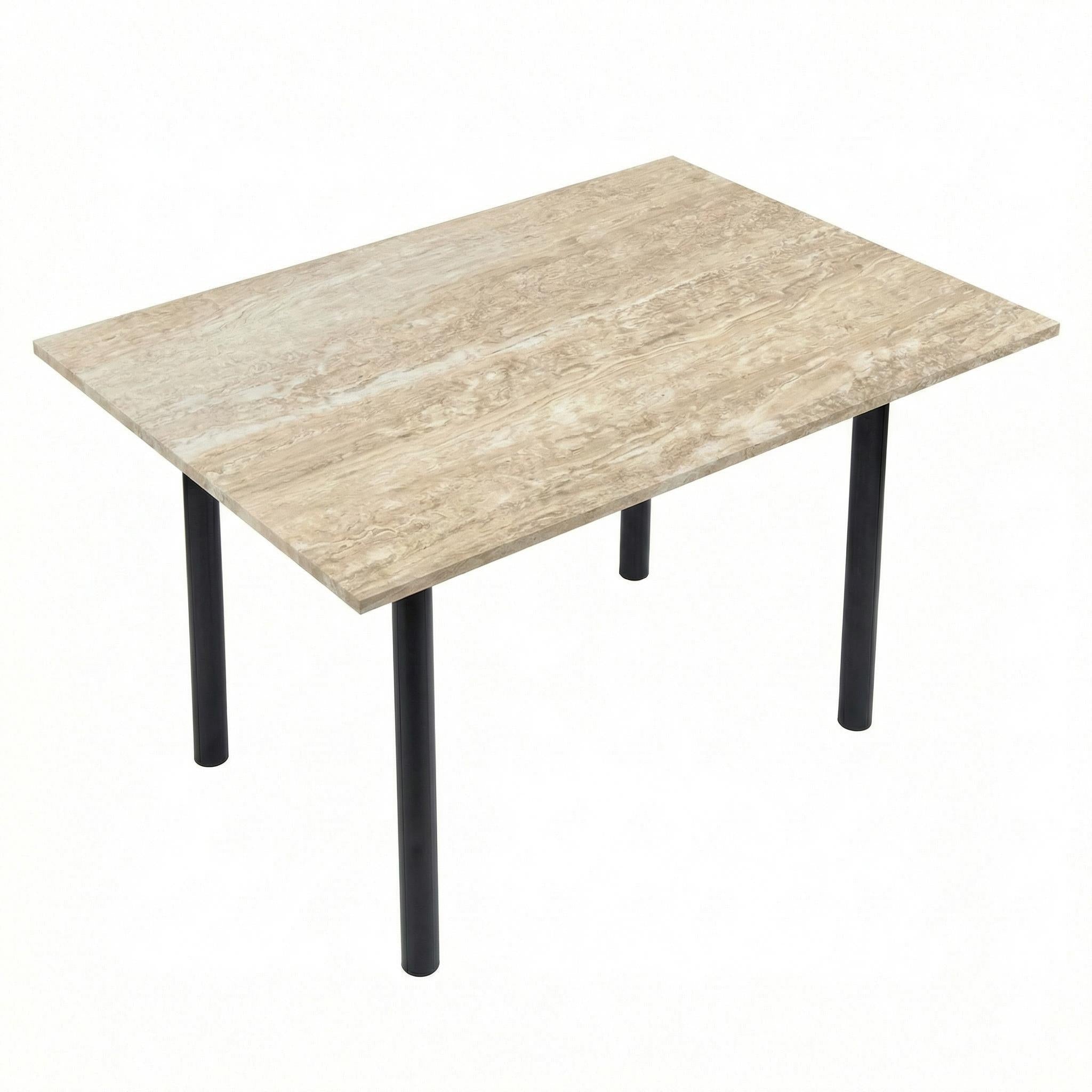 Modern Beige Yellow Travertine Effect Finish Dining Table - INEL TRAVERTINE