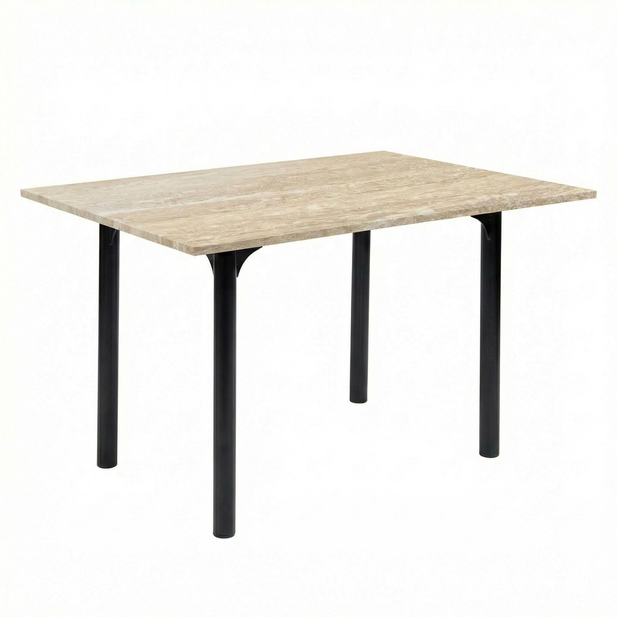 Modern Beige Yellow Travertine Effect Finish Dining Table - INEL TRAVERTINE