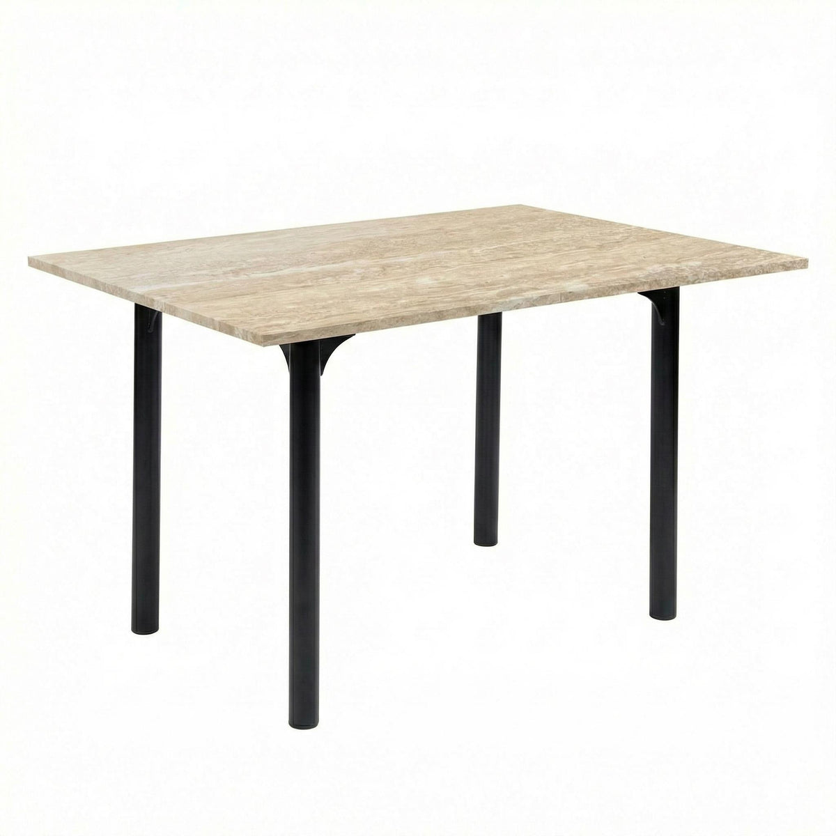 Modern Beige Yellow Travertine Effect Finish Dining Table - INEL TRAVERTINE