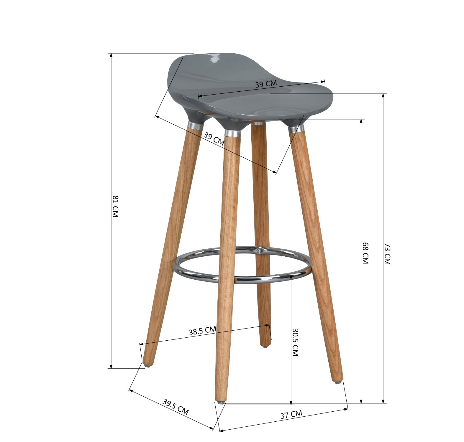 Jasmine Plastic Bar Stool