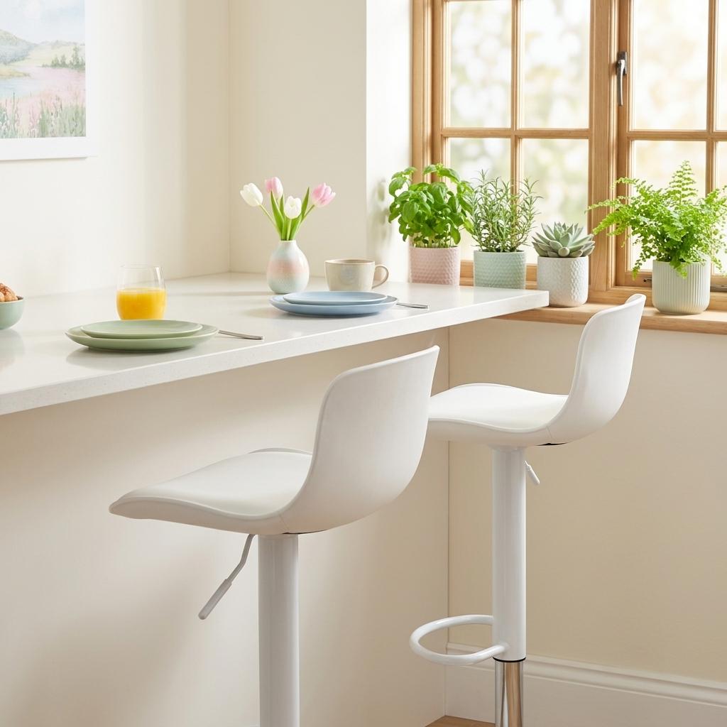 Jevon White Bar Stool