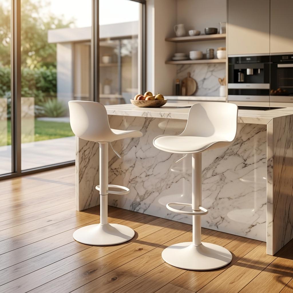 Jevon White Bar Stool