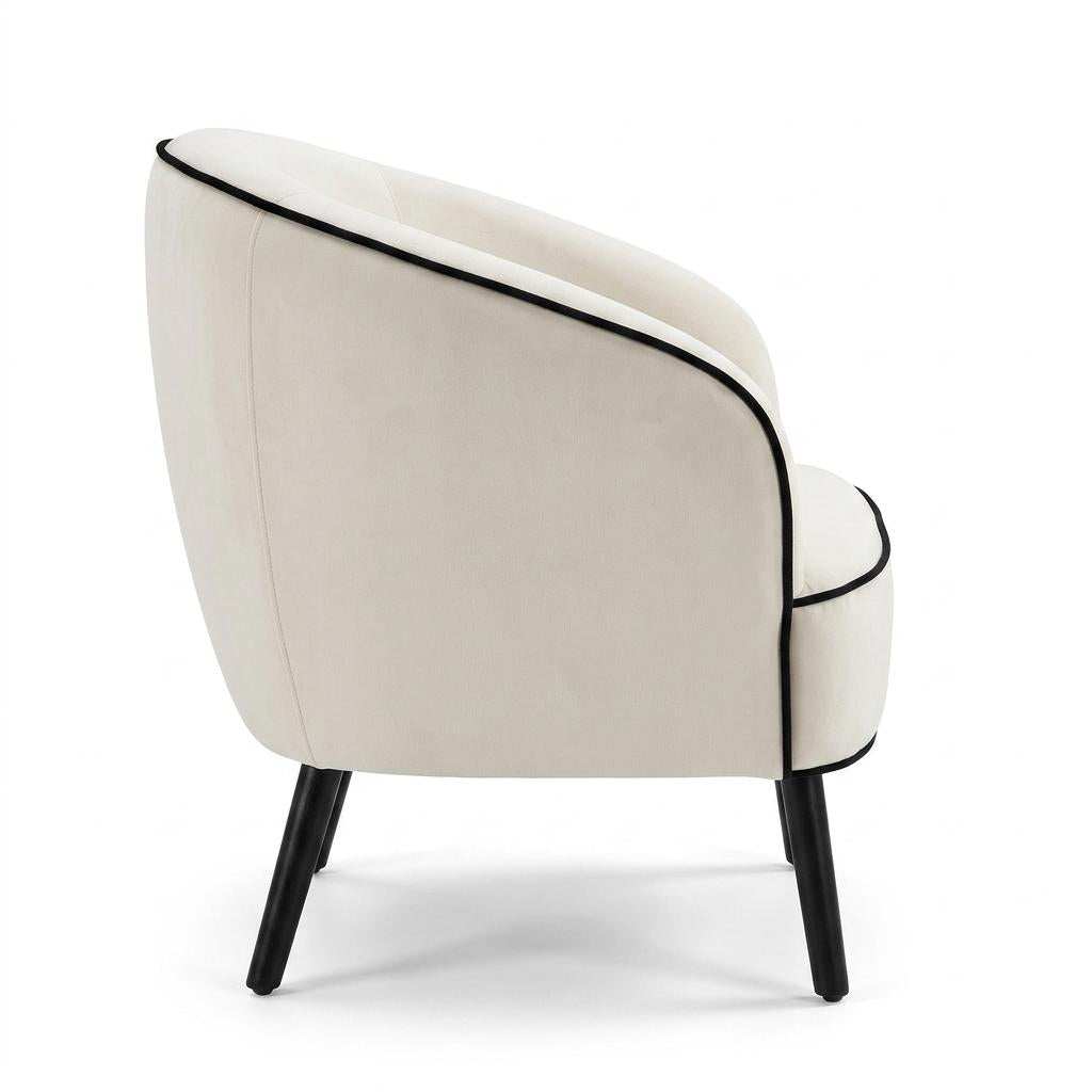 Modern Velvet Accent, Piped Detailing - JOANNA HOPE CAMILLE Chair