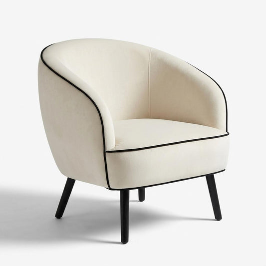 Modern Velvet Accent, Piped Detailing - JOANNA HOPE CAMILLE Chair