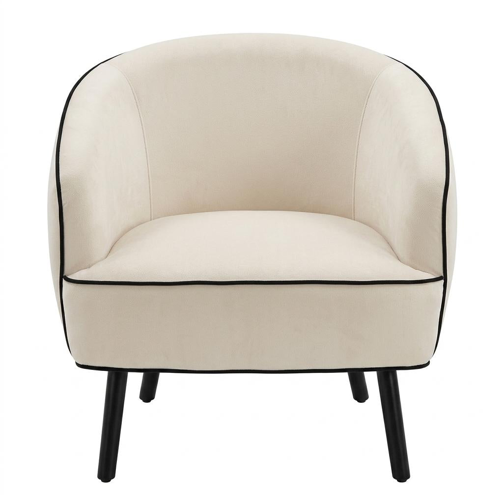 Modern Velvet Accent, Piped Detailing - JOANNA HOPE CAMILLE Chair