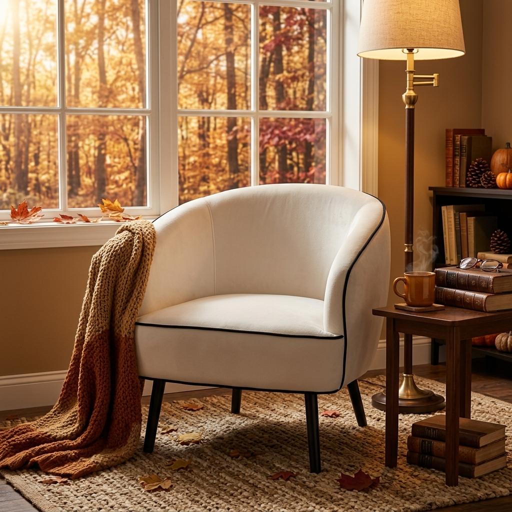 Modern Velvet Accent, Piped Detailing - JOANNA HOPE CAMILLE Chair