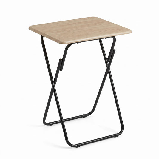 Modern Space-Saving Desk, White PVC & MDF - JOEY FLOWER B