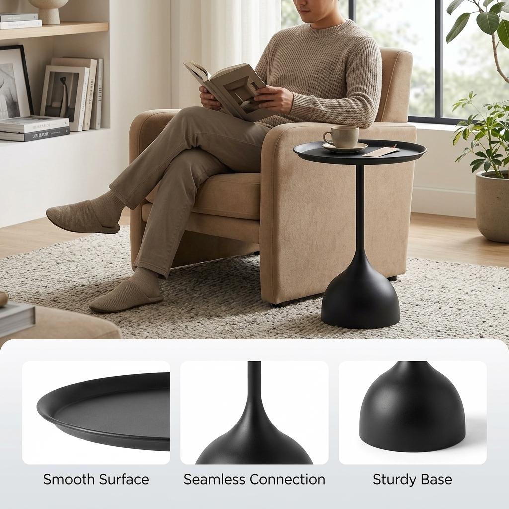 Modern Accent End Table, Sleek Design - JORIM
