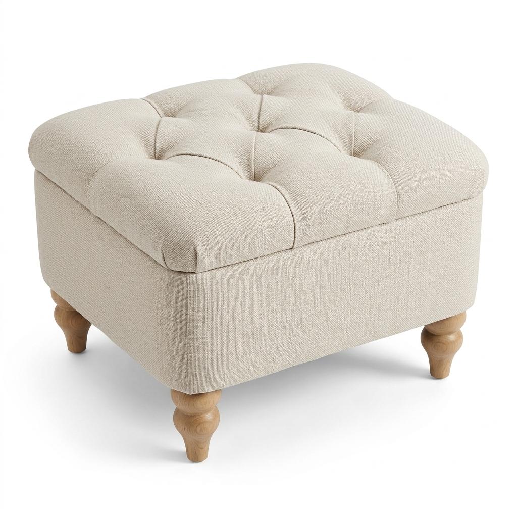 Modern Cream Footboard, Fabric Upholstery - JULIPA CREAM