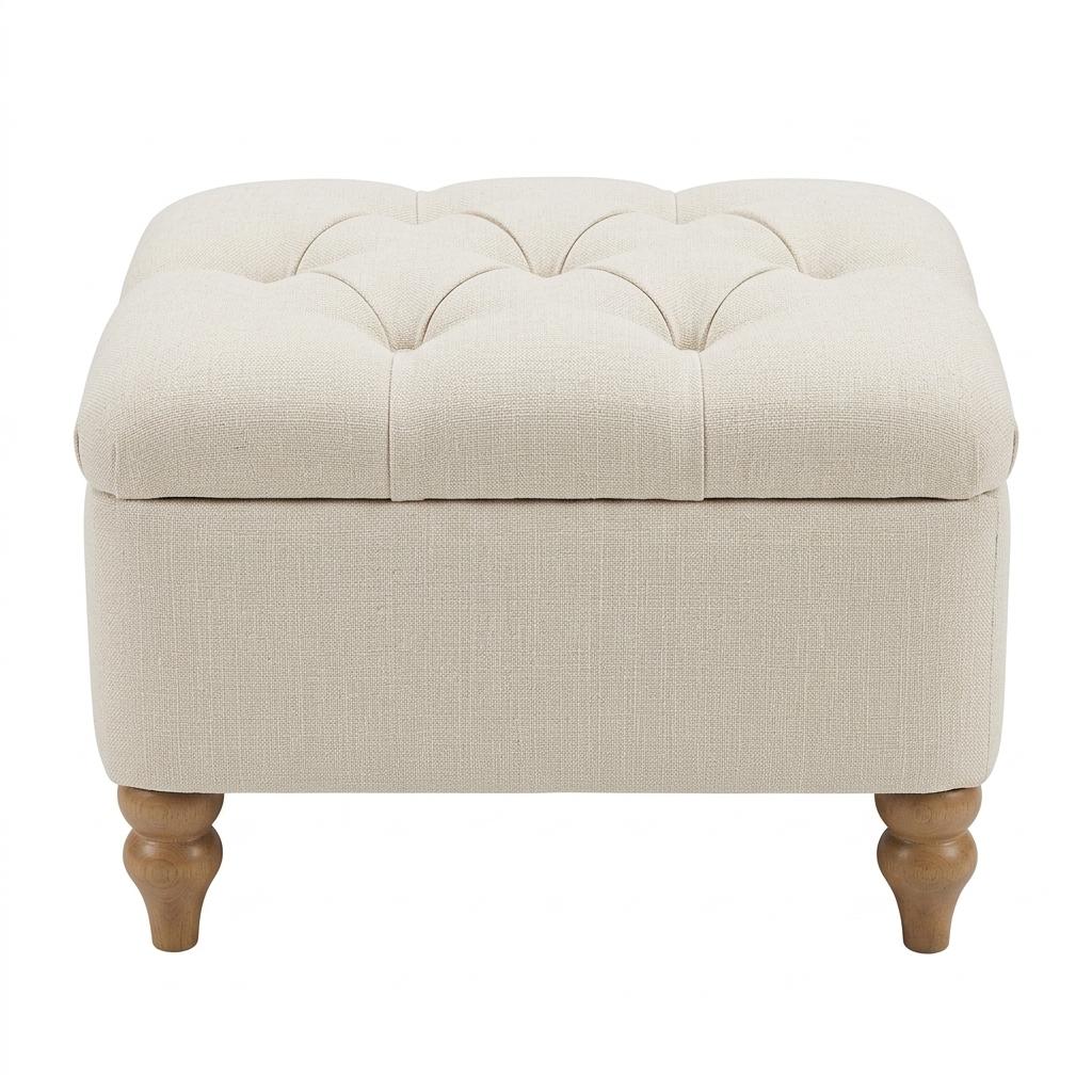 Modern Cream Footboard, Fabric Upholstery - JULIPA CREAM
