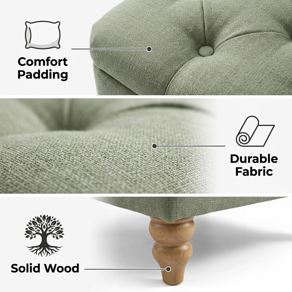Modern Green Upholstered Bench - JULIPA GREEN