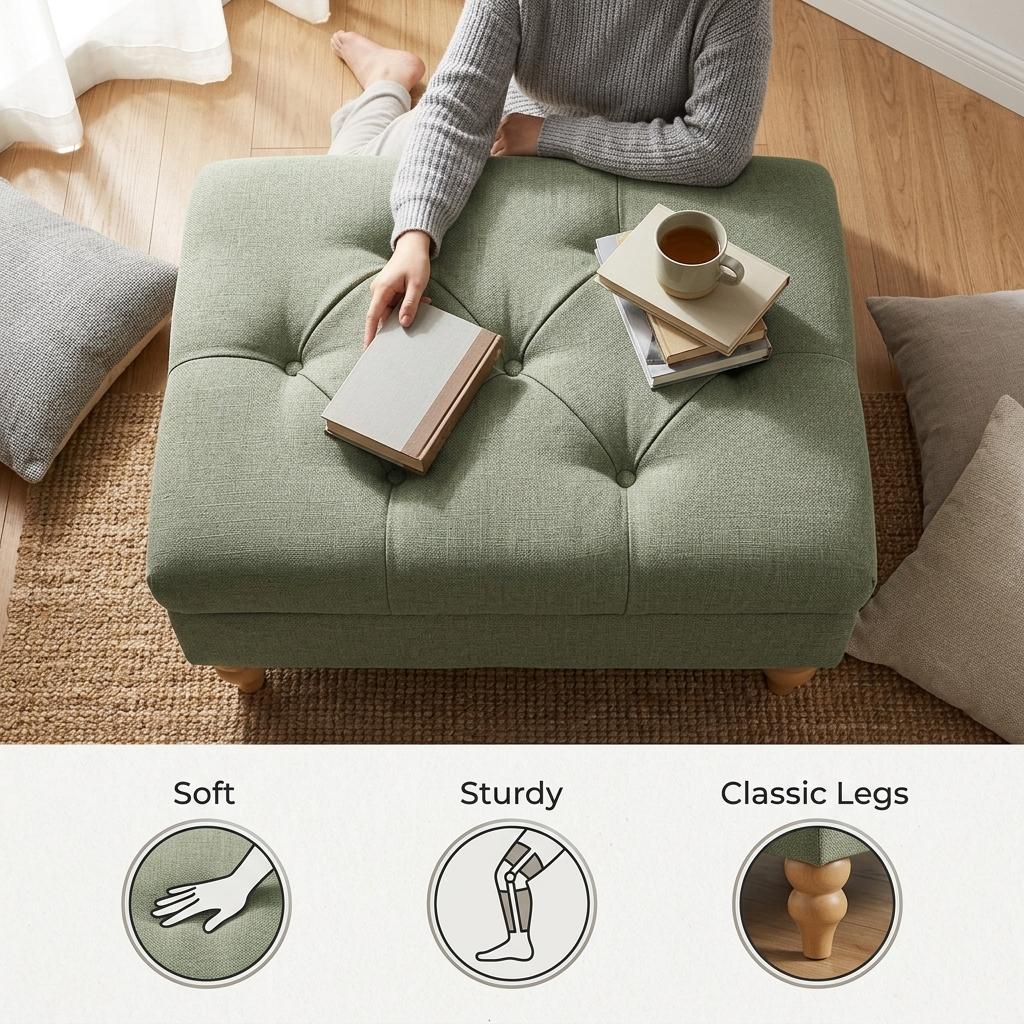 Modern Green Upholstered Bench - JULIPA GREEN