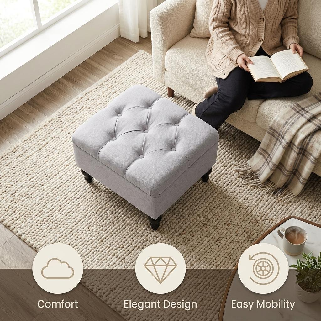 Modern Grey Upholstered Bench - JULIPA GREY