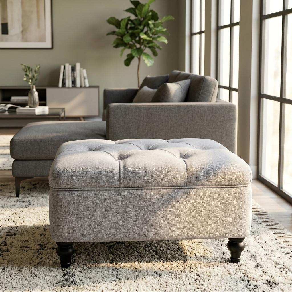 Modern Grey Upholstered Bench - JULIPA GREY