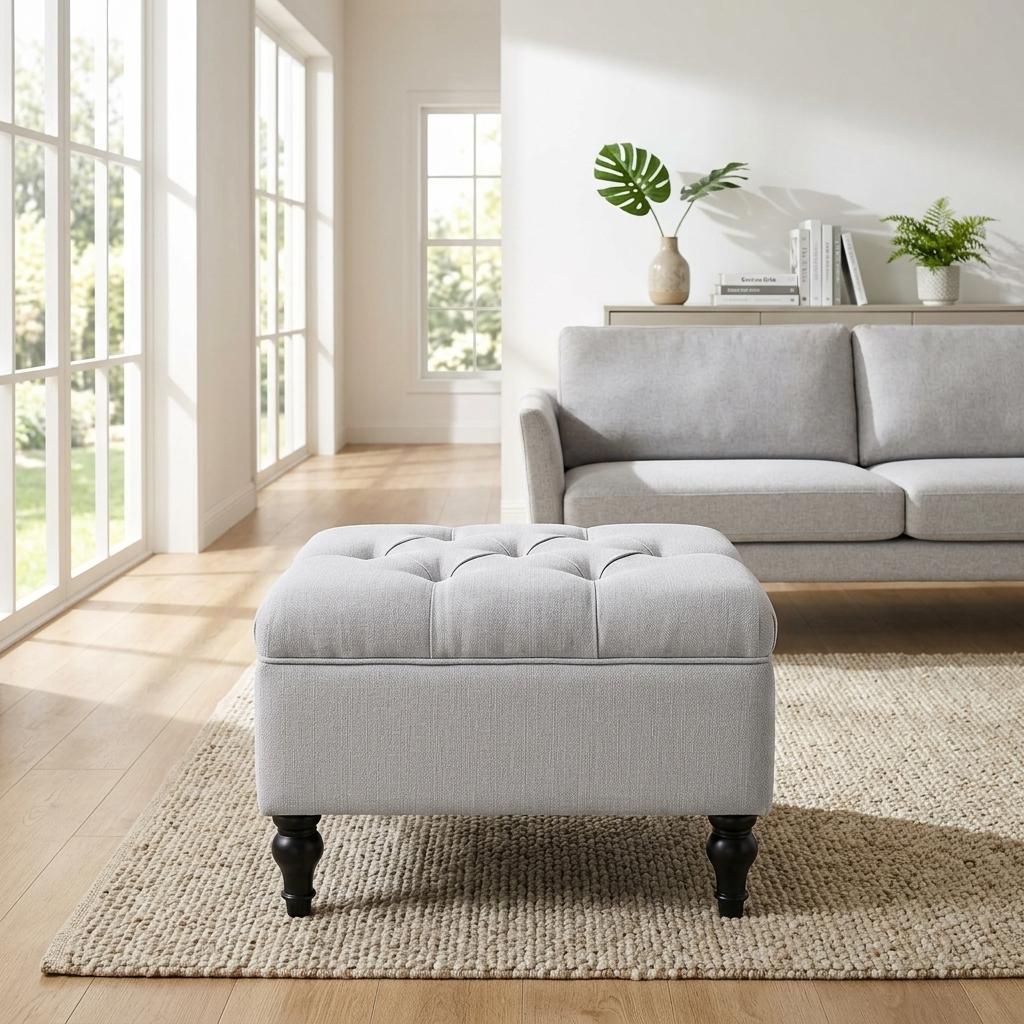 Modern Grey Upholstered Bench - JULIPA GREY