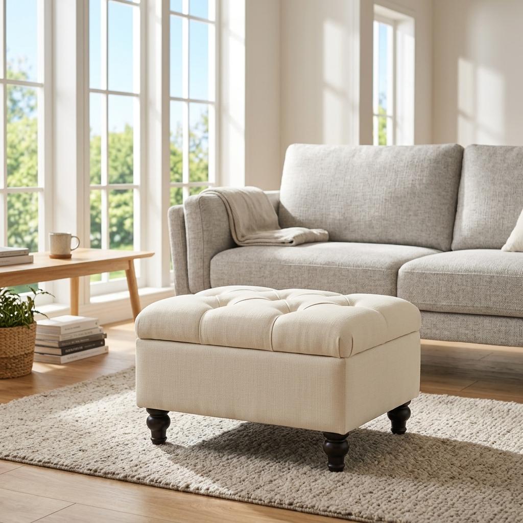 Modern Ivory Upholstered Bench - JULIPA IVORY